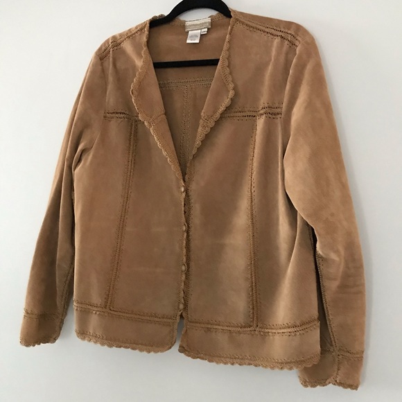 Coldwater Creek suede coat with eyelet detail - Picture 2 of 7